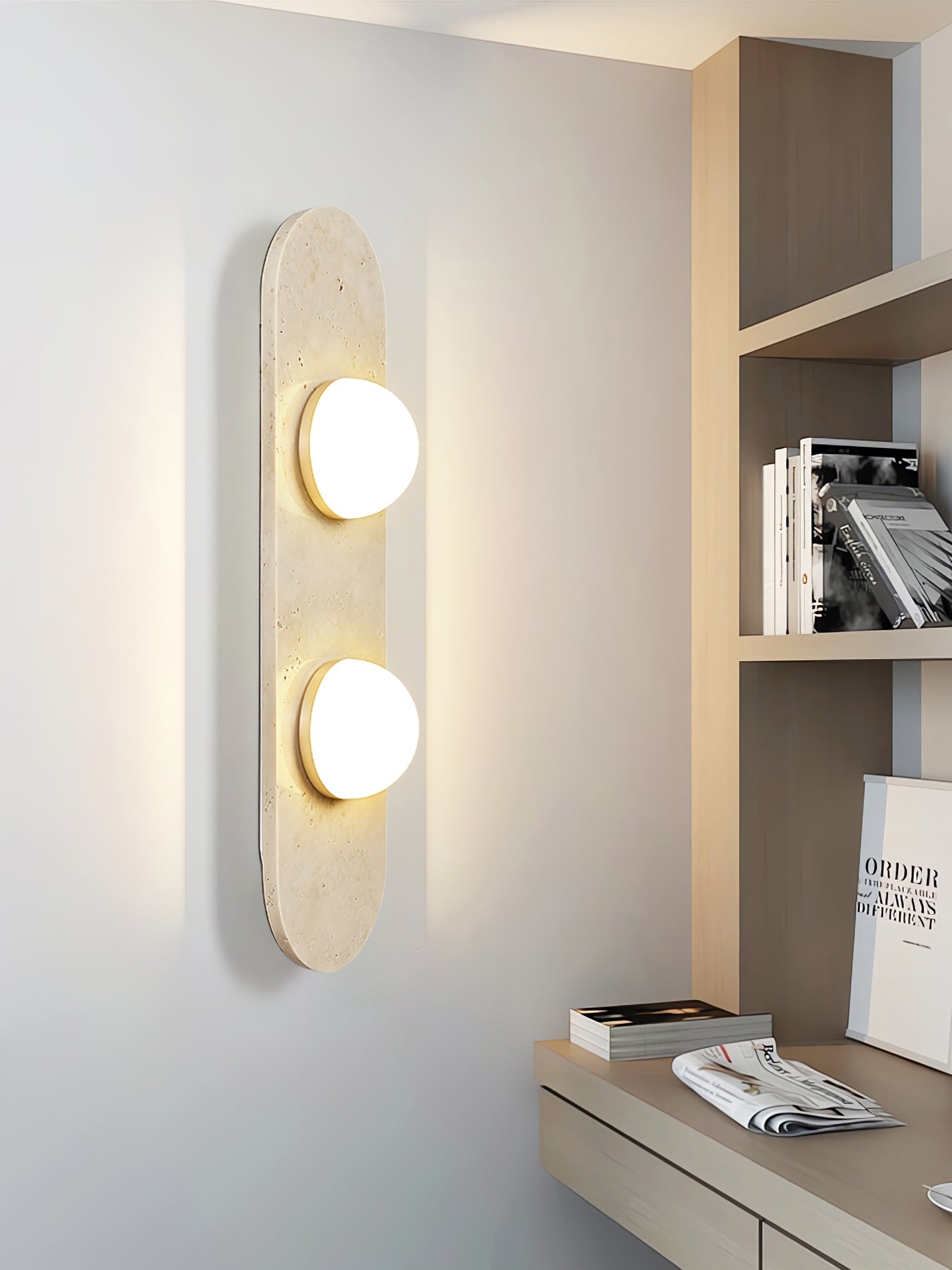 Zasoliel Minimalist Travertine Wall Light-Neutral Decor
