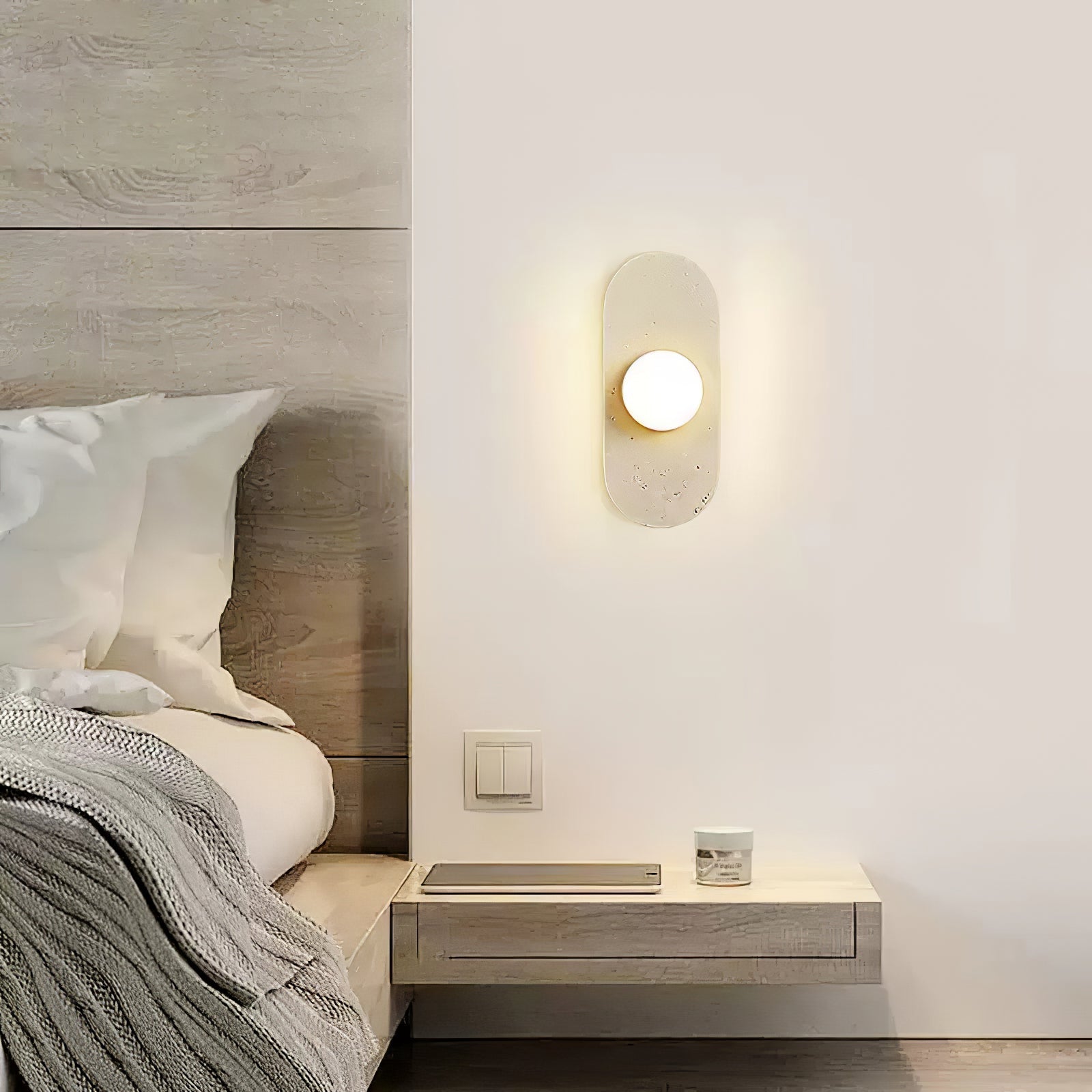Zasoliel Minimalist Travertine Wall Light-Neutral Decor