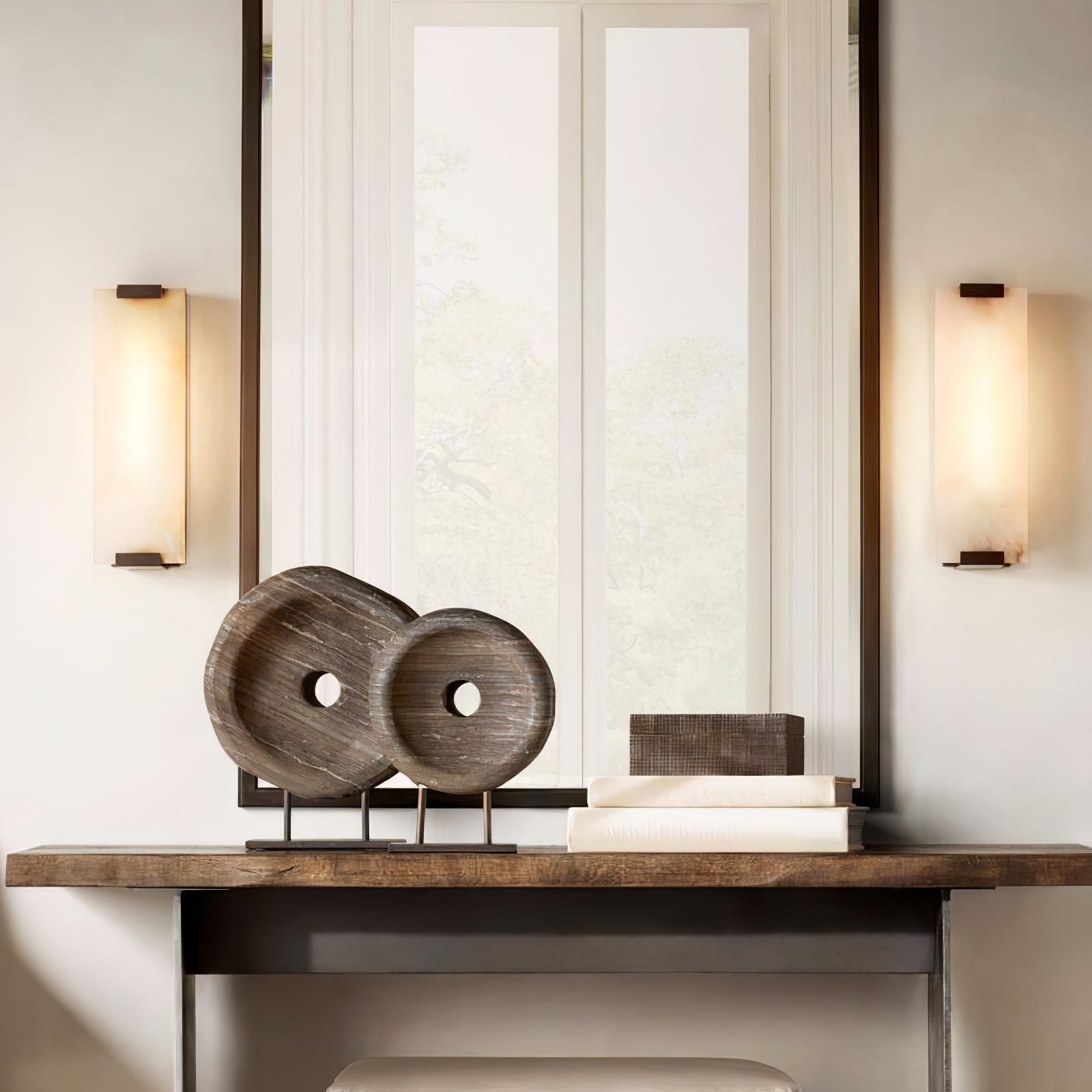 Velen Wall Lamp Alabaster Panel Glow-Neutral Decor