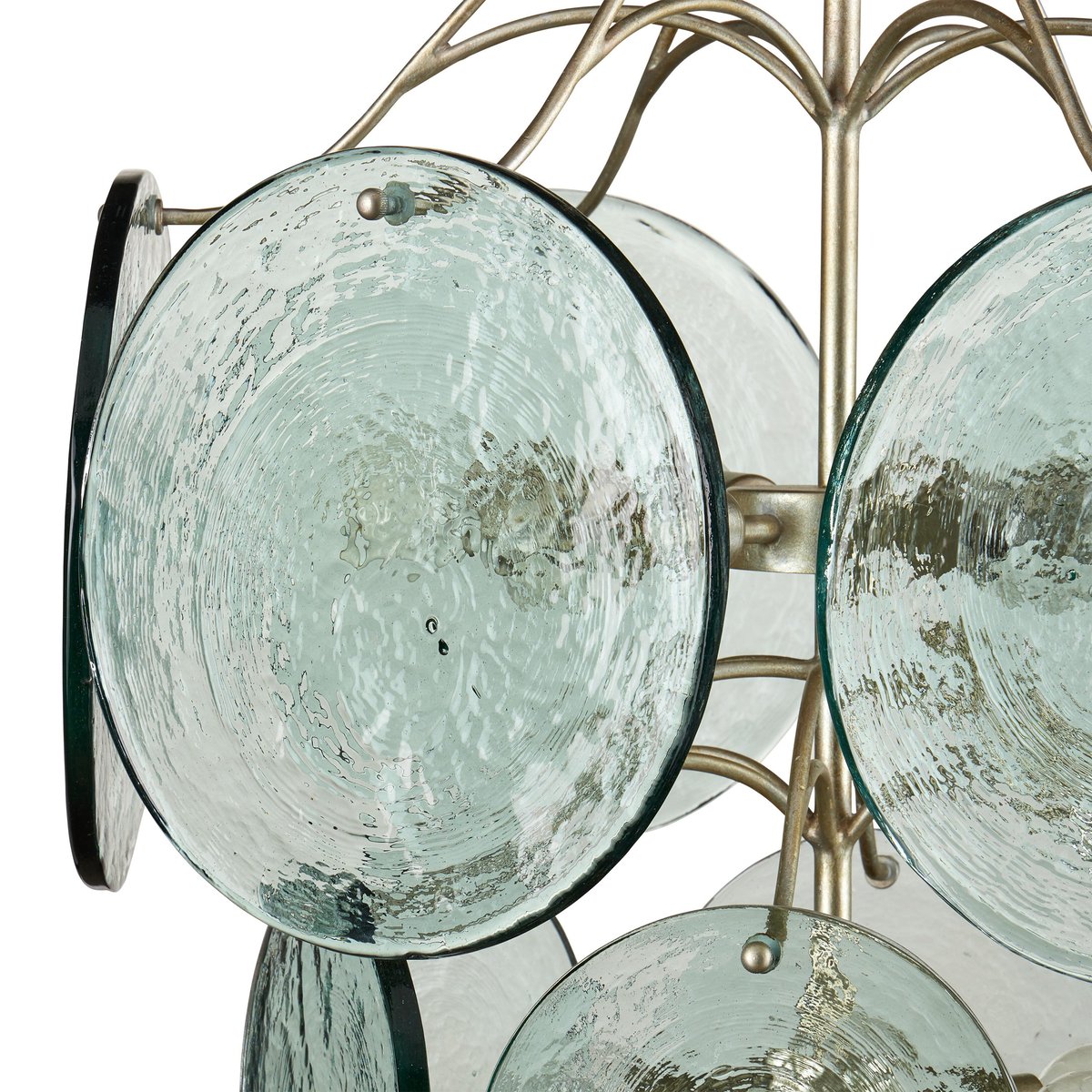 Aurora Chandelier Rovigo Recycled Glass Disc Modern Flowing-Neutral Decor