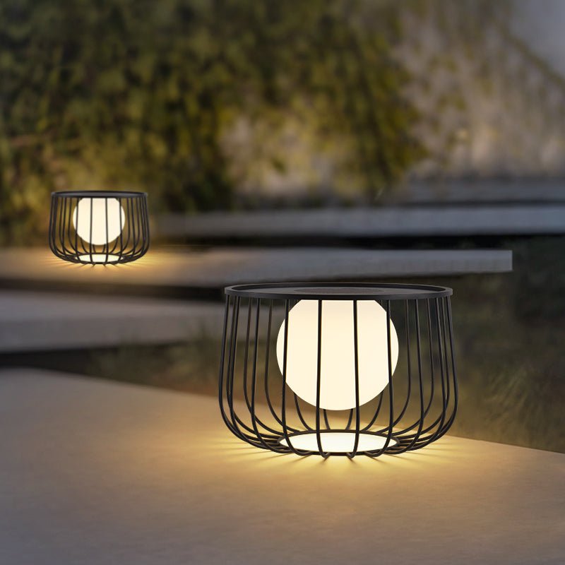 Rowan Cage Solar Lantern Outdoor Lamp-Neutral Decor