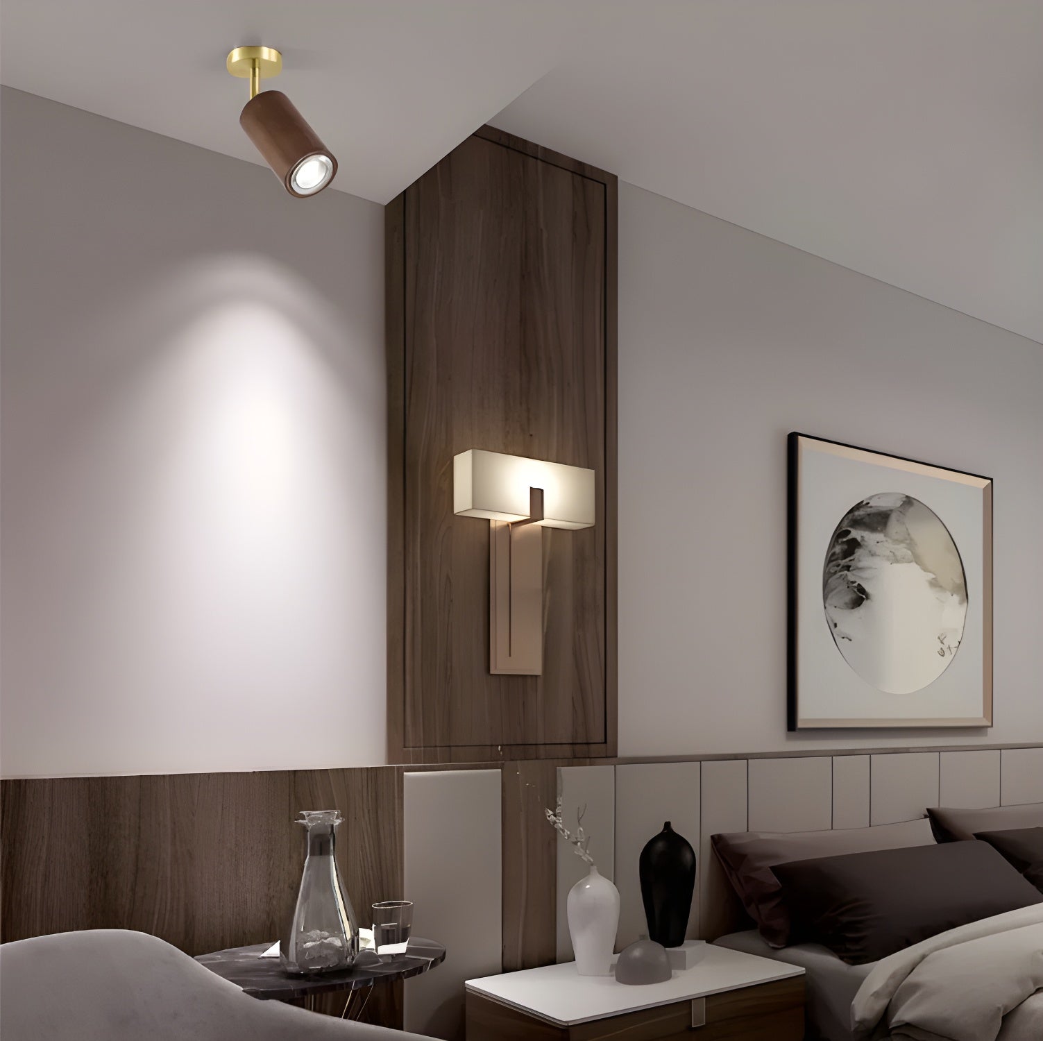 Usolila Modern Minimalist Wood Ceiling Light-Neutral Decor