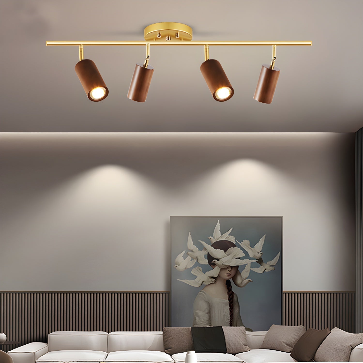 Usolila Modern Minimalist Wood Ceiling Light-Neutral Decor