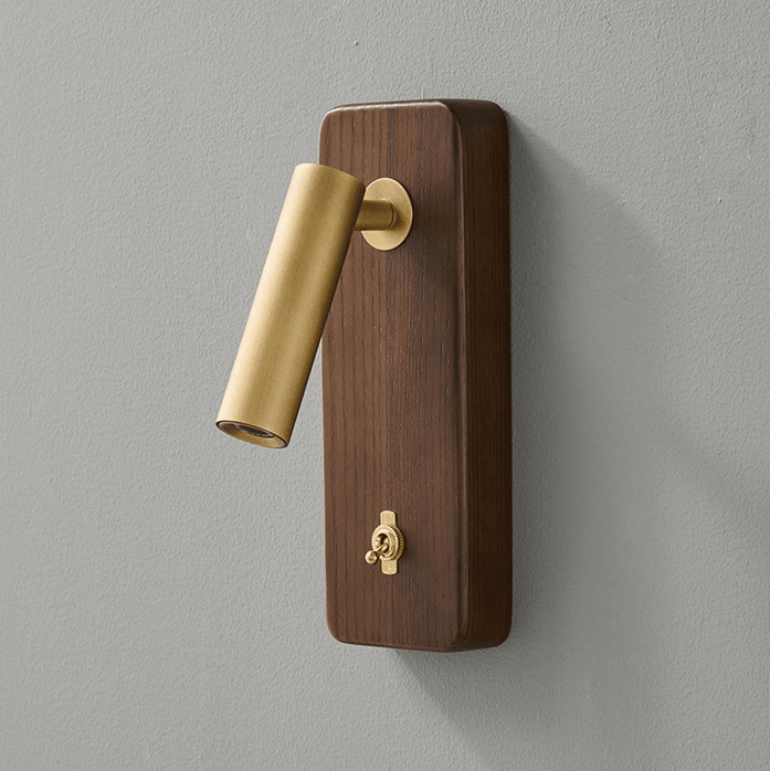 Alderaine Wood LED Reading Wall Sconce
