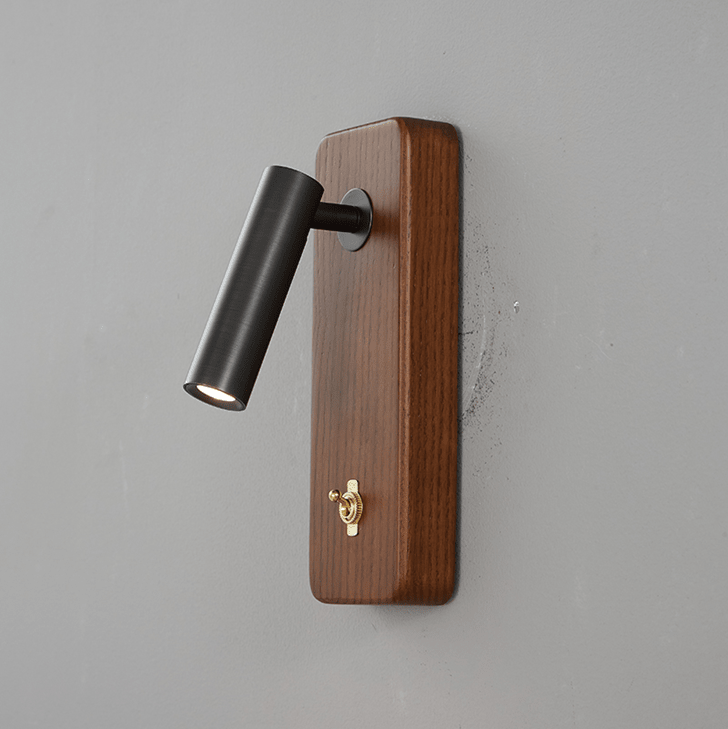 Alderaine Wood LED Reading Wall Sconce