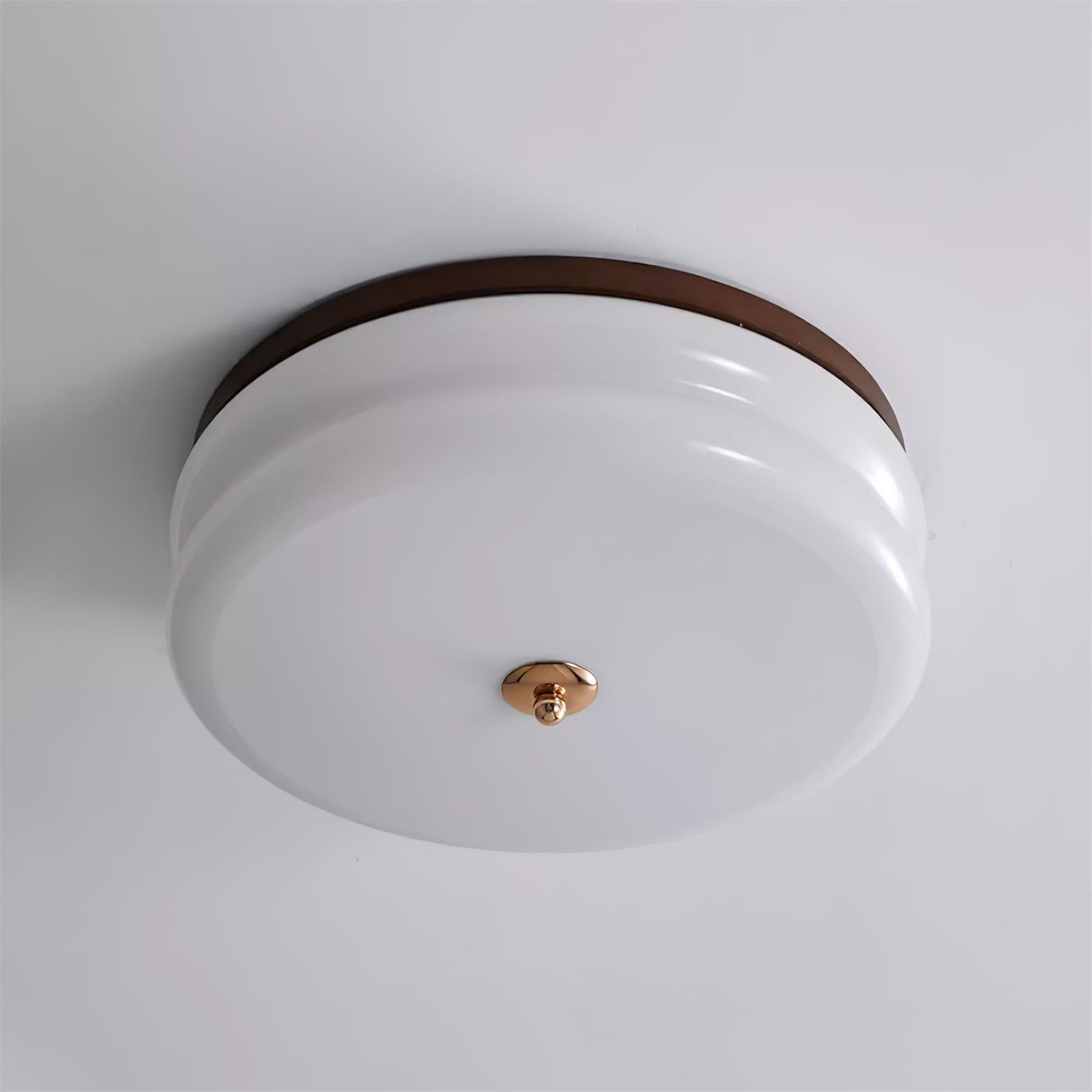 Cora Ceiling Light Double-Layer Glass Disc Walnut Minimalist-Neutral Decor