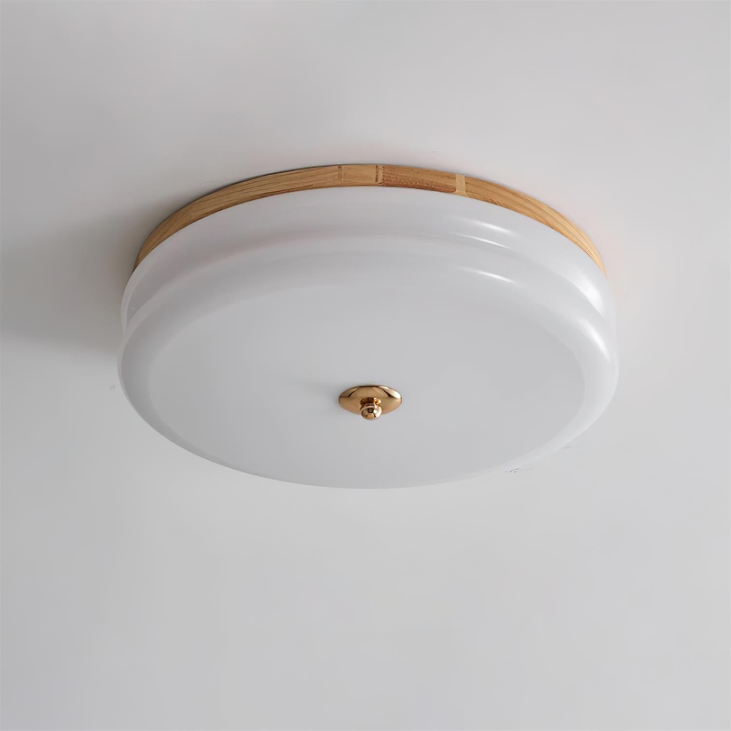 Cora Ceiling Light Double-Layer Glass Disc Walnut Minimalist-Neutral Decor