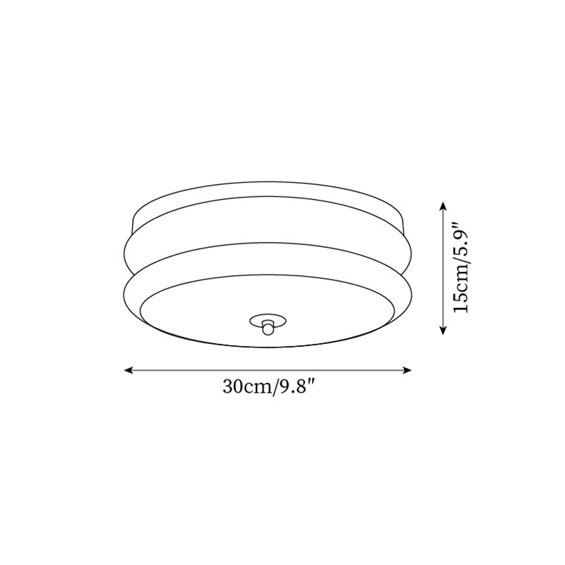 Cora Ceiling Light Double-Layer Glass Disc Walnut Minimalist-Neutral Decor