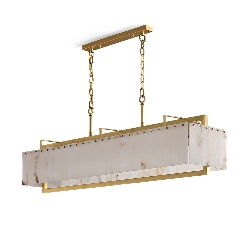 Ruben Chandelier Alabaster Rectangular Luxe
