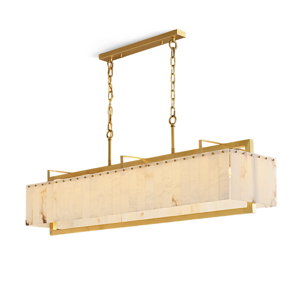 Ruben Chandelier Alabaster Rectangular Luxe