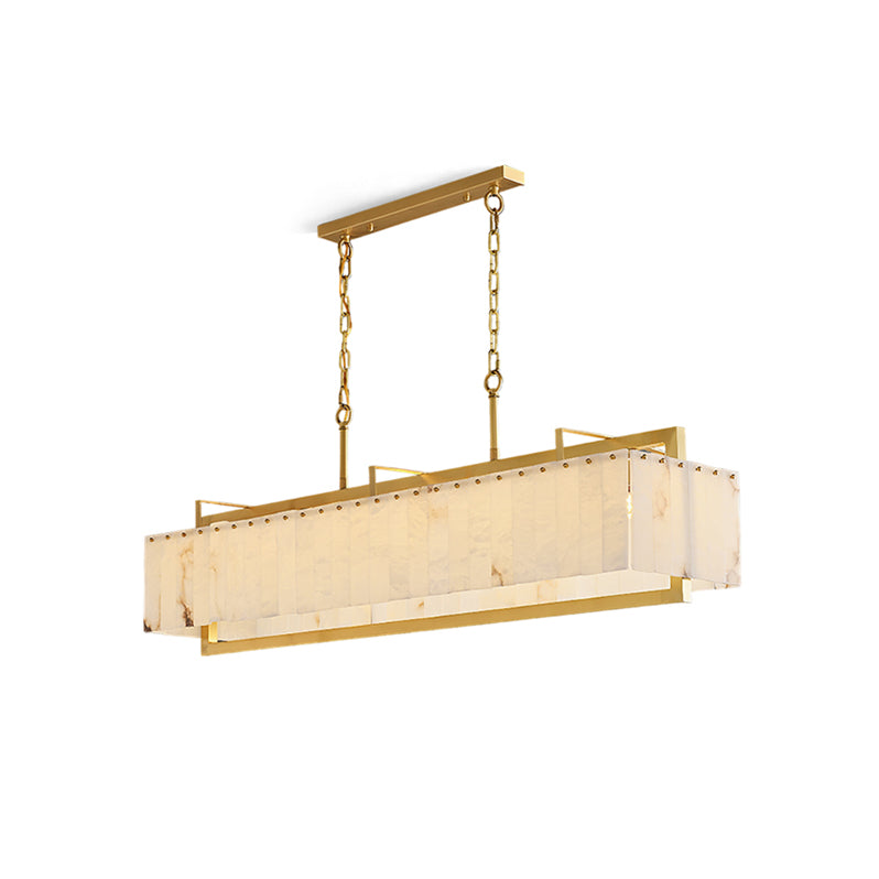 Ruben Chandelier Alabaster Rectangular Luxe