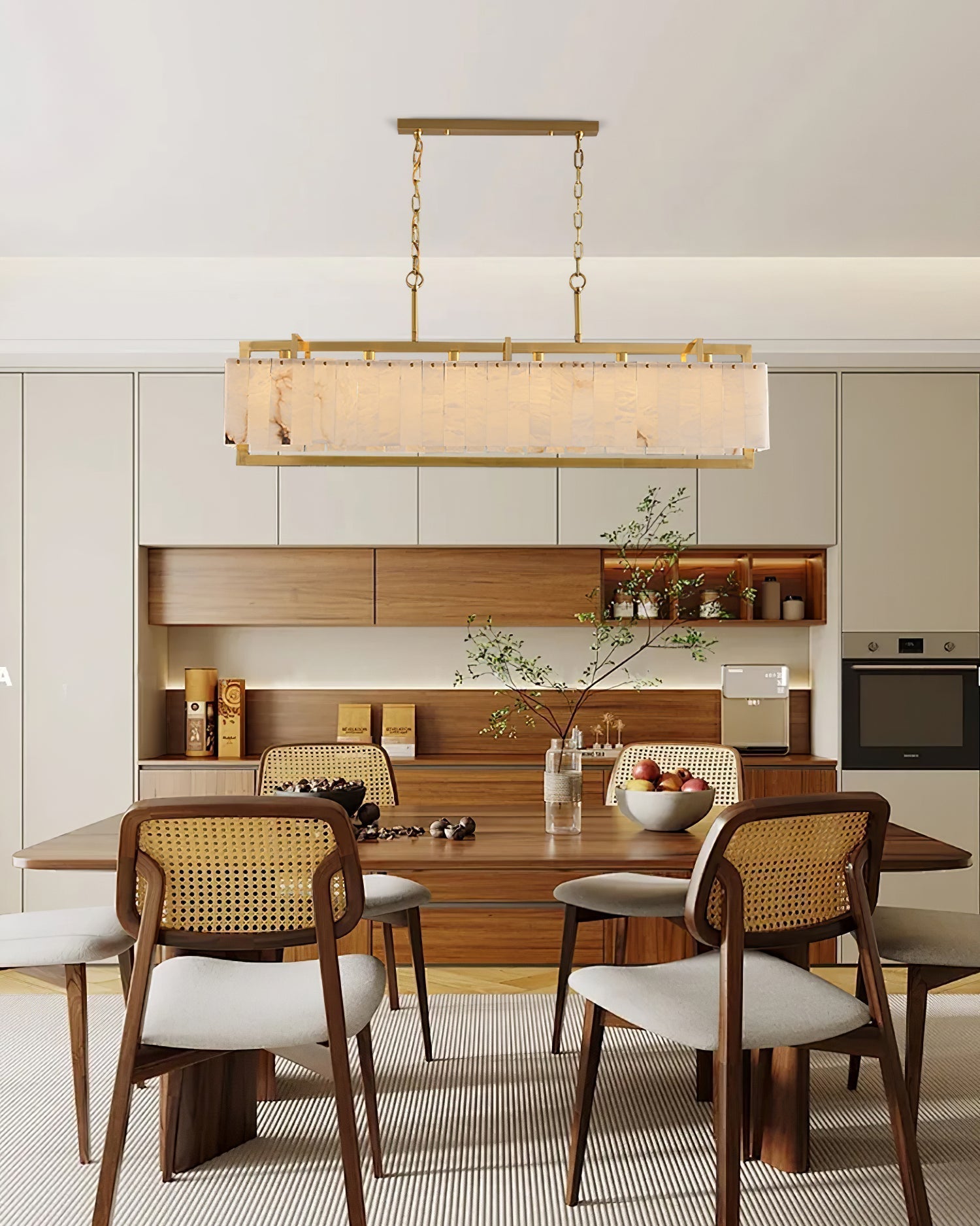 Ruben Chandelier Alabaster Rectangular Luxe
