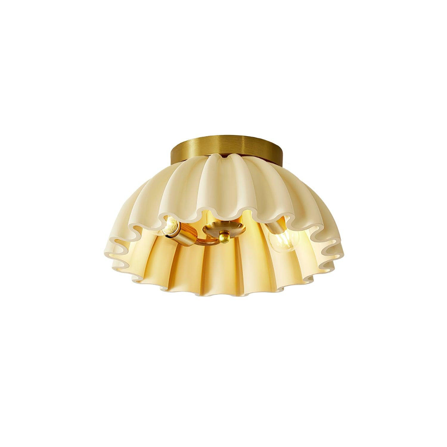 Ceiling Light HDPE Ruffle Canopy Metal Body Modern Minimalist