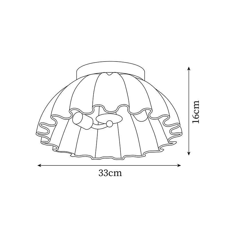 Ceiling Light HDPE Ruffle Canopy Metal Body Modern Minimalist