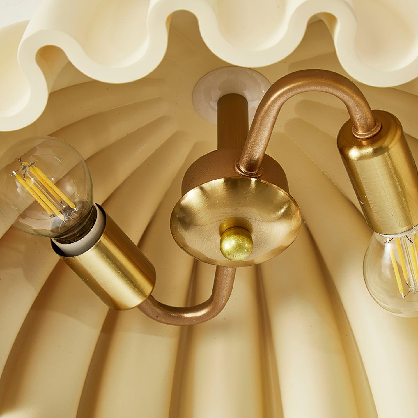 Ceiling Light HDPE Ruffle Canopy Metal Body Modern Minimalist