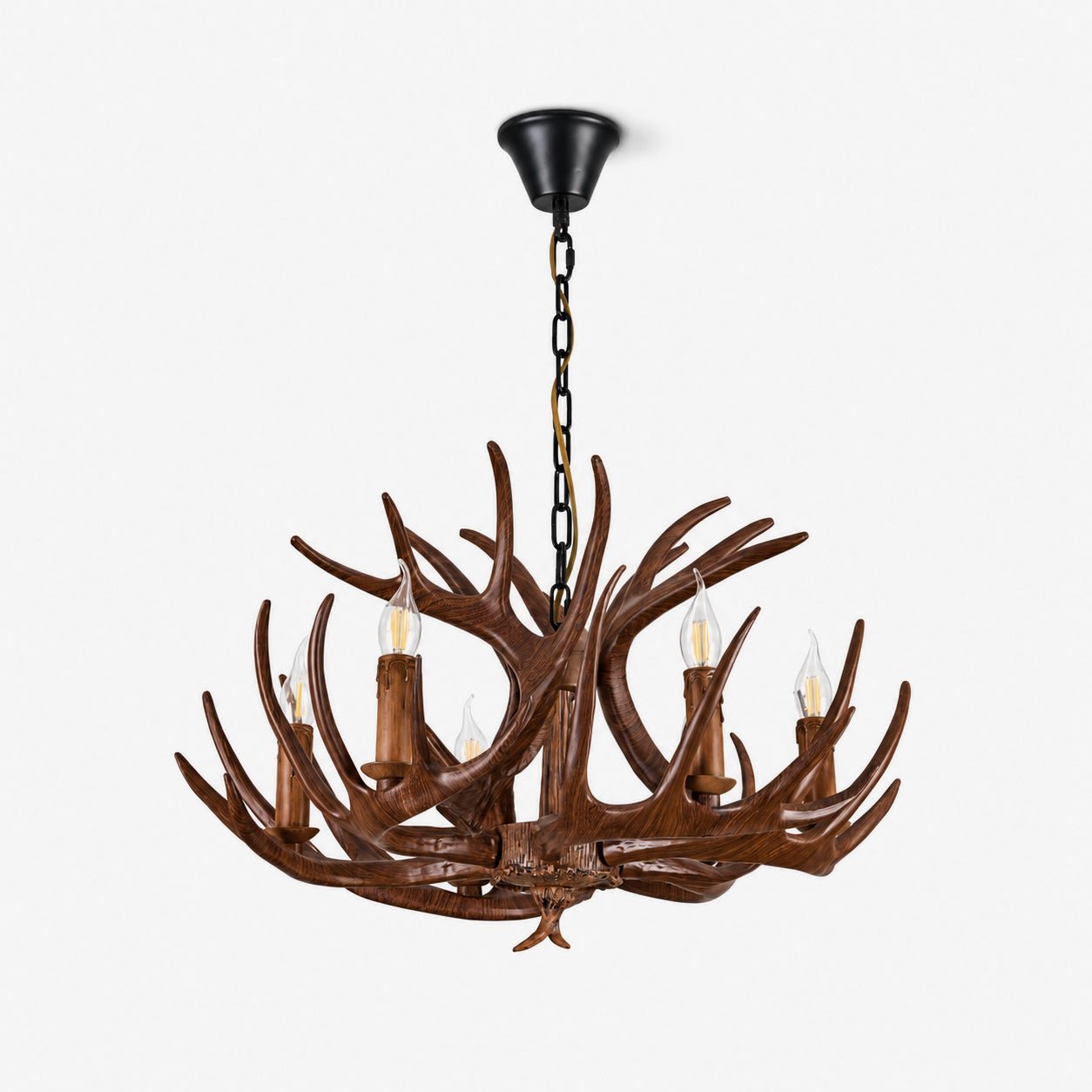 Rustic Antler Lodge Chandelier-Neutral Decor