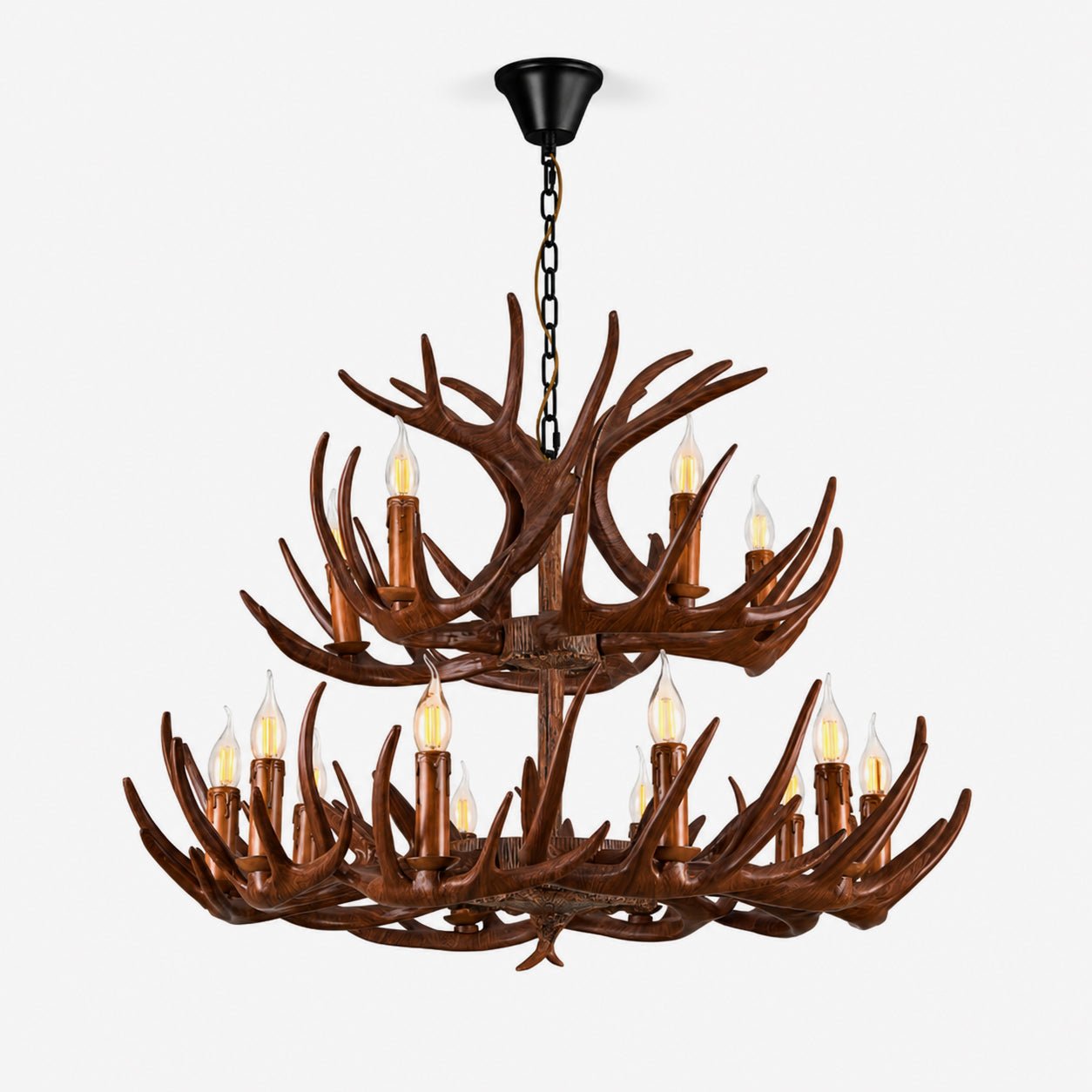 Rustic Antler Lodge Chandelier-Neutral Decor