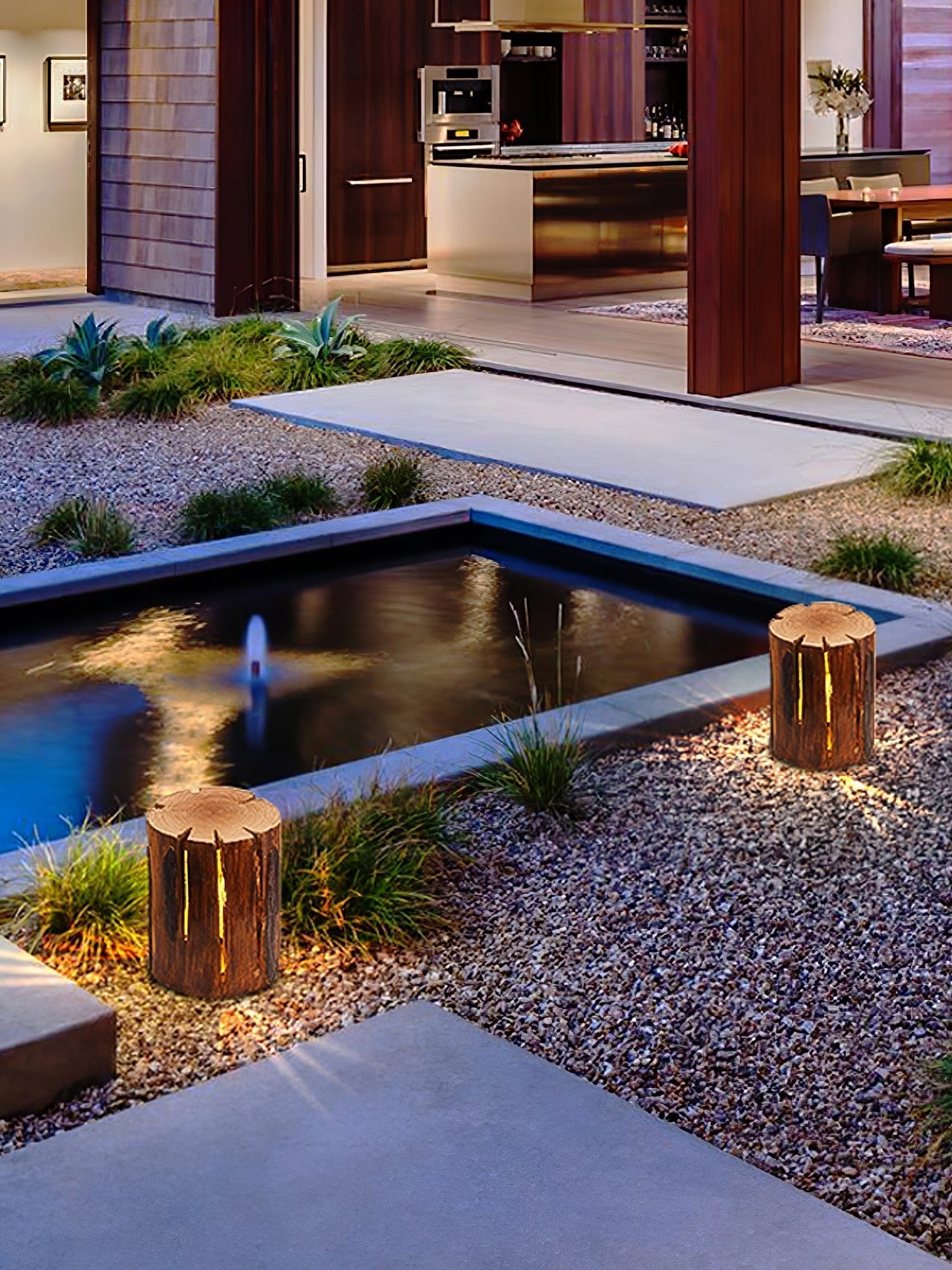 Lemn Log Outdoor LED Light-Neutral Decor