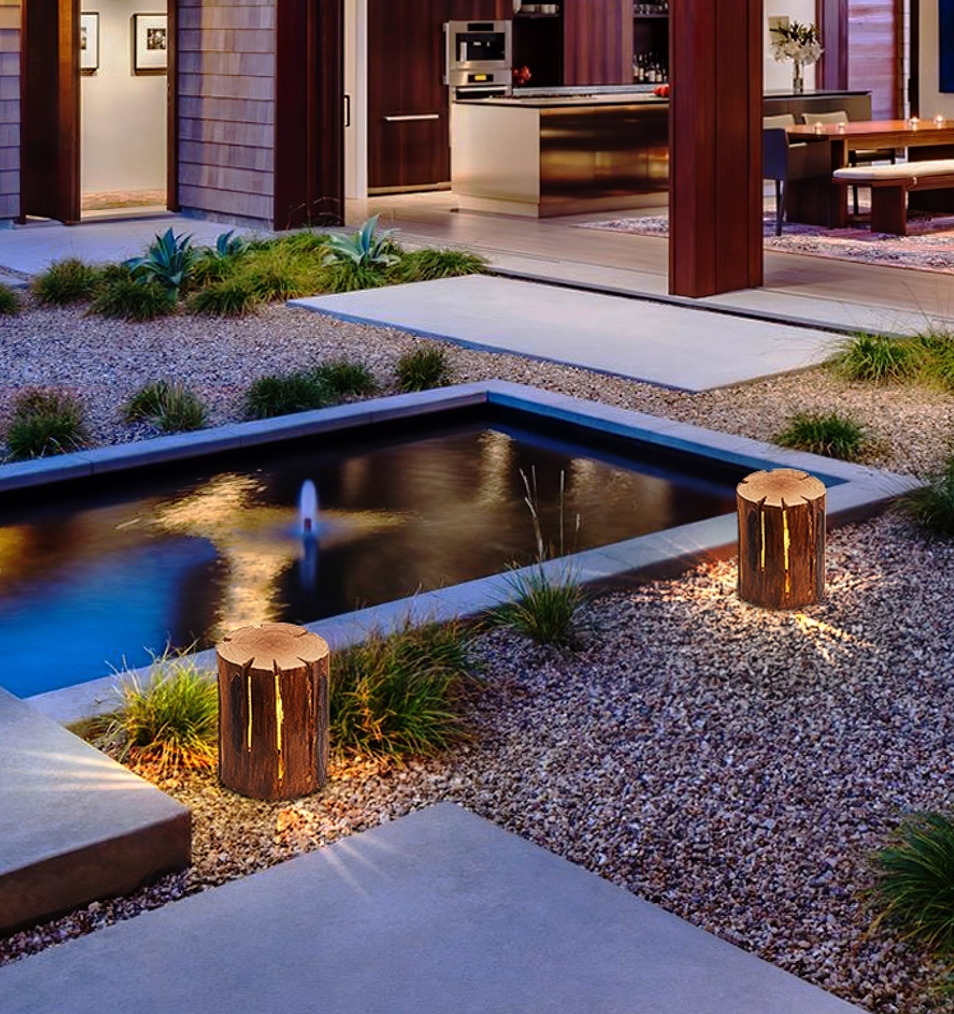 Lemn Log Outdoor LED Light-Neutral Decor