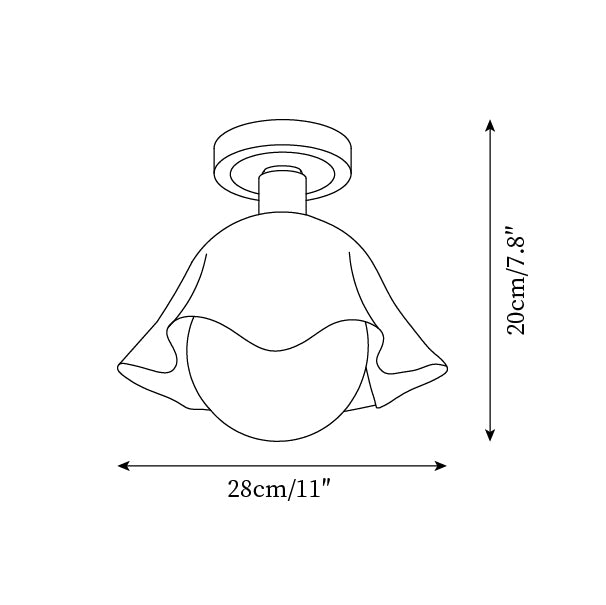 Petalia Semi-Flush Mount Ceiling Light