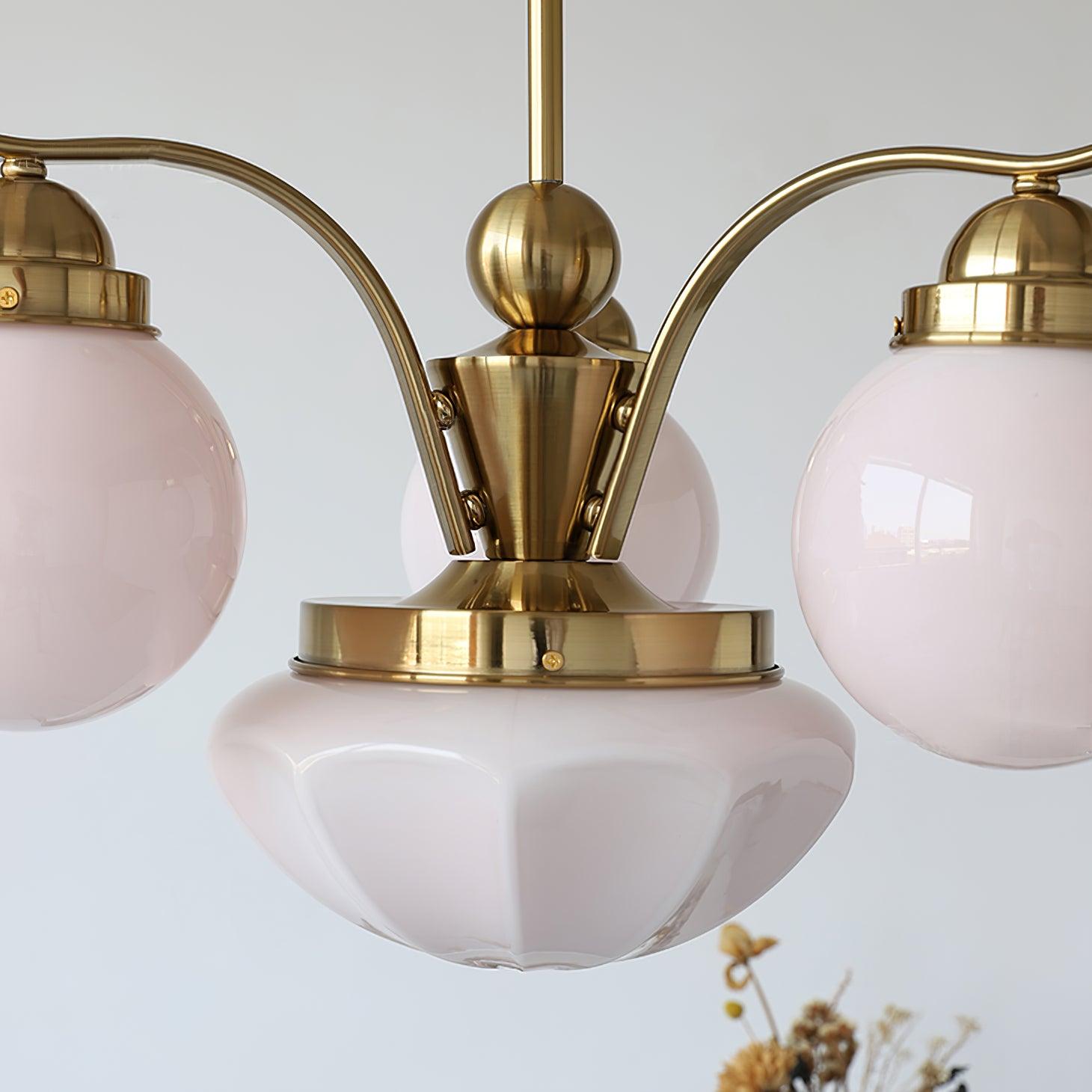 Ririxon Chandelier Retro Chic Globe White Glass-Neutral Decor