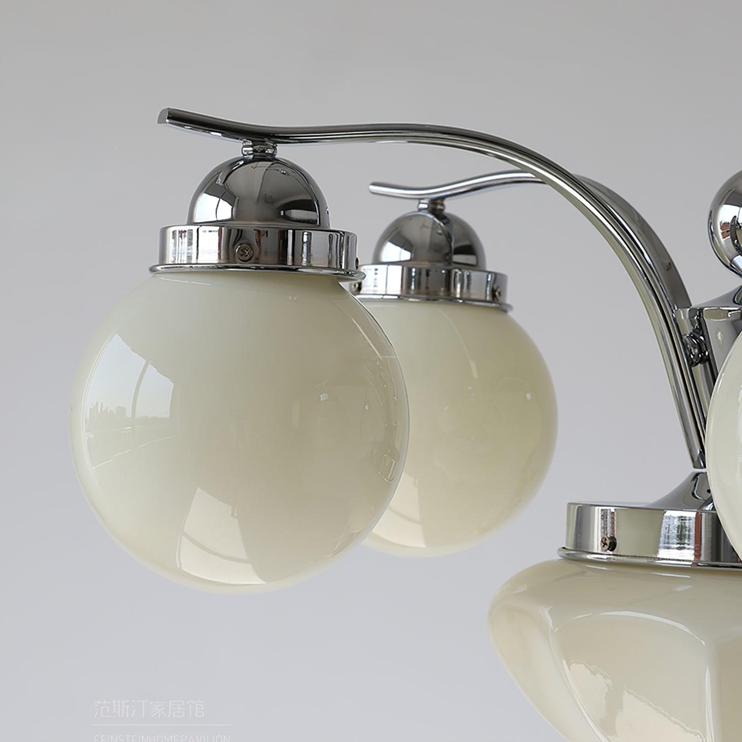 Ririxon Chandelier Retro Chic Globe White Glass-Neutral Decor