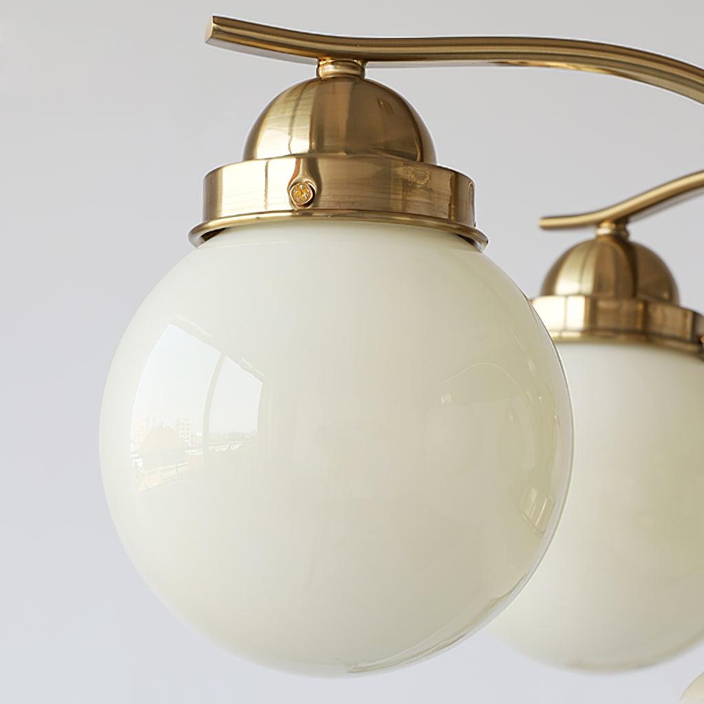 Ririxon Chandelier Retro Chic Globe White Glass-Neutral Decor