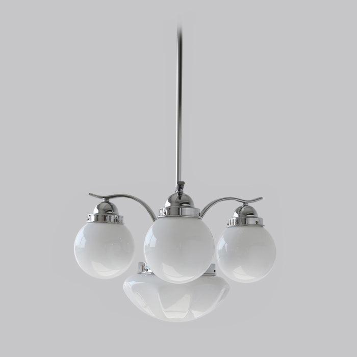 Ririxon Chandelier Retro Chic Globe White Glass-Neutral Decor