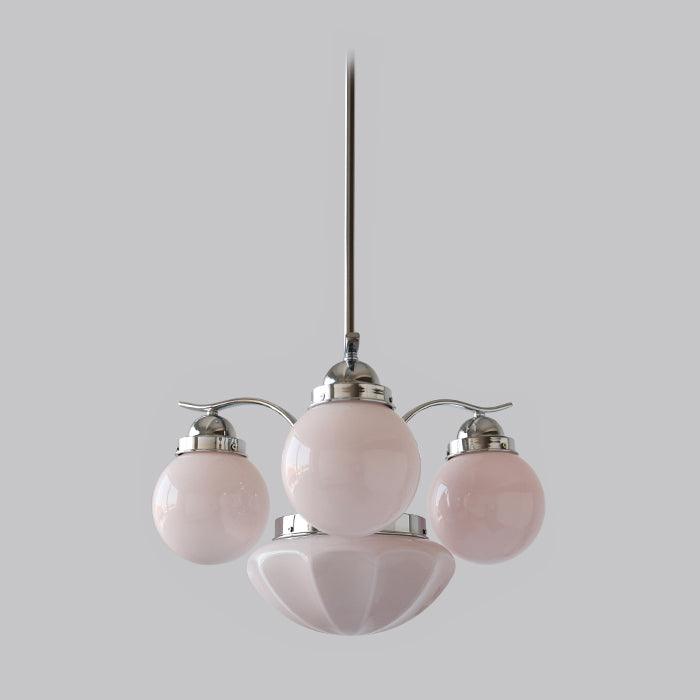 Ririxon Chandelier Retro Chic Globe White Glass-Neutral Decor