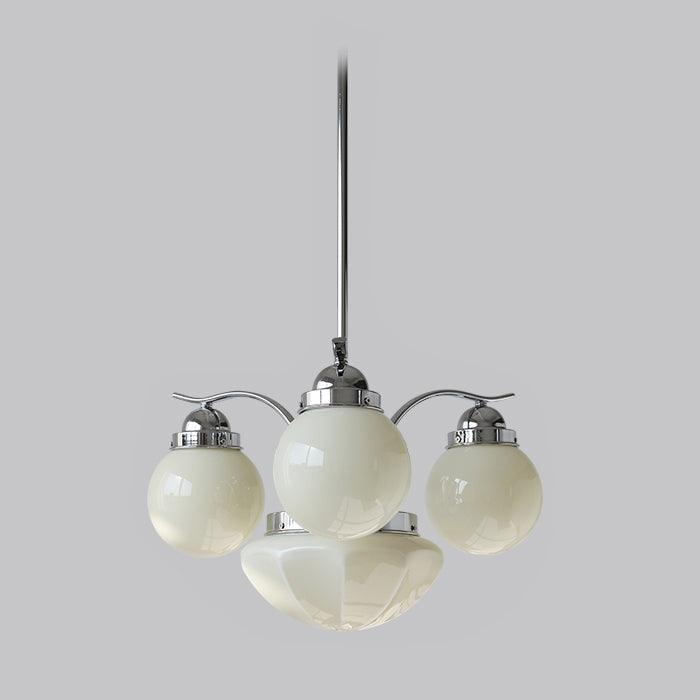 Ririxon Chandelier Retro Chic Globe White Glass-Neutral Decor