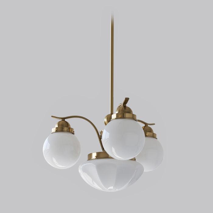 Ririxon Chandelier Retro Chic Globe White Glass-Neutral Decor