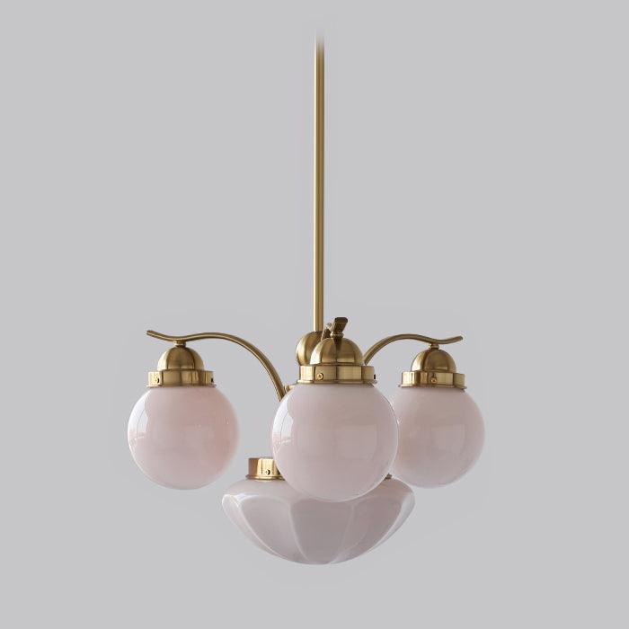 Ririxon Chandelier Retro Chic Globe White Glass-Neutral Decor