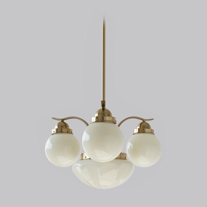 Ririxon Chandelier Retro Chic Globe White Glass-Neutral Decor