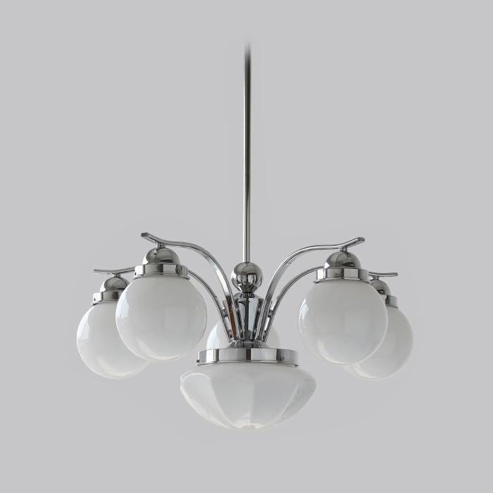 Ririxon Chandelier Retro Chic Globe White Glass-Neutral Decor