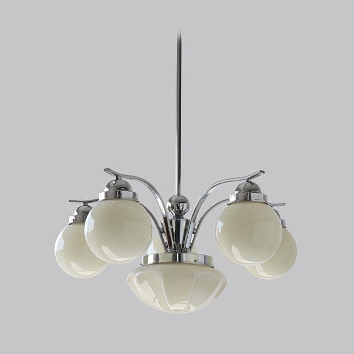 Ririxon Chandelier Retro Chic Globe White Glass-Neutral Decor