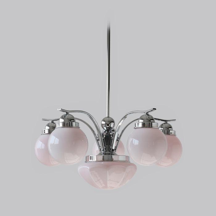 Ririxon Chandelier Retro Chic Globe White Glass-Neutral Decor