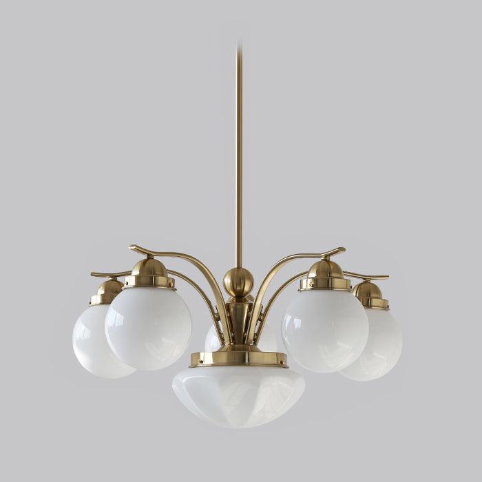 Ririxon Chandelier Retro Chic Globe White Glass-Neutral Decor