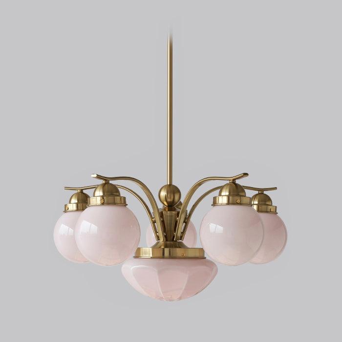 Ririxon Chandelier Retro Chic Globe White Glass-Neutral Decor
