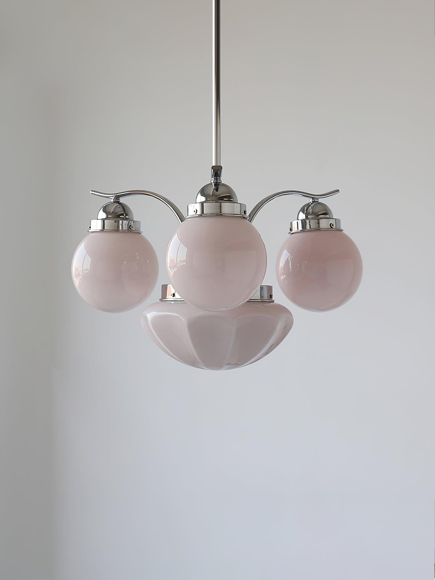 Ririxon Chandelier Retro Chic Globe White Glass-Neutral Decor