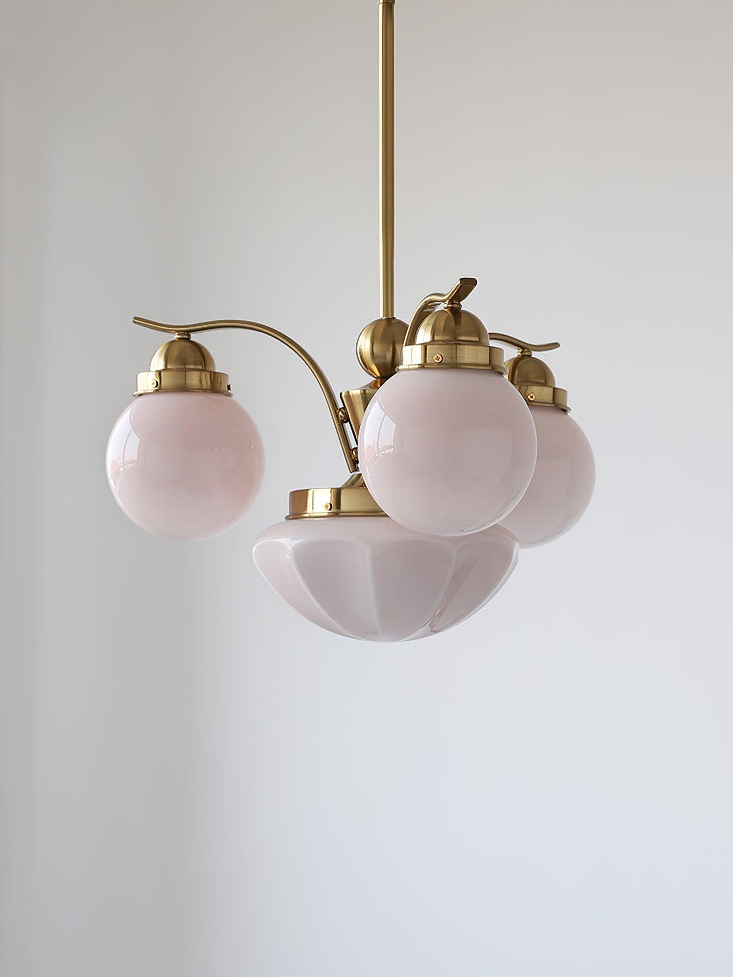 Ririxon Chandelier Retro Chic Globe White Glass-Neutral Decor