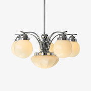 Ririxon Chandelier Retro Chic Globe White Glass-Neutral Decor