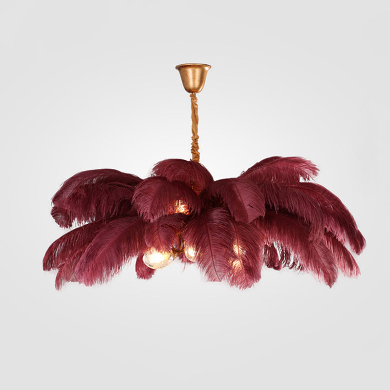 O'Moore Nordic Luxury Pendant Light, Brass/Feather - Neutral Decor