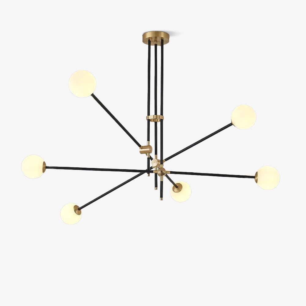 Lustra Chandelier SI Brass Glass Globe-Neutral Decor