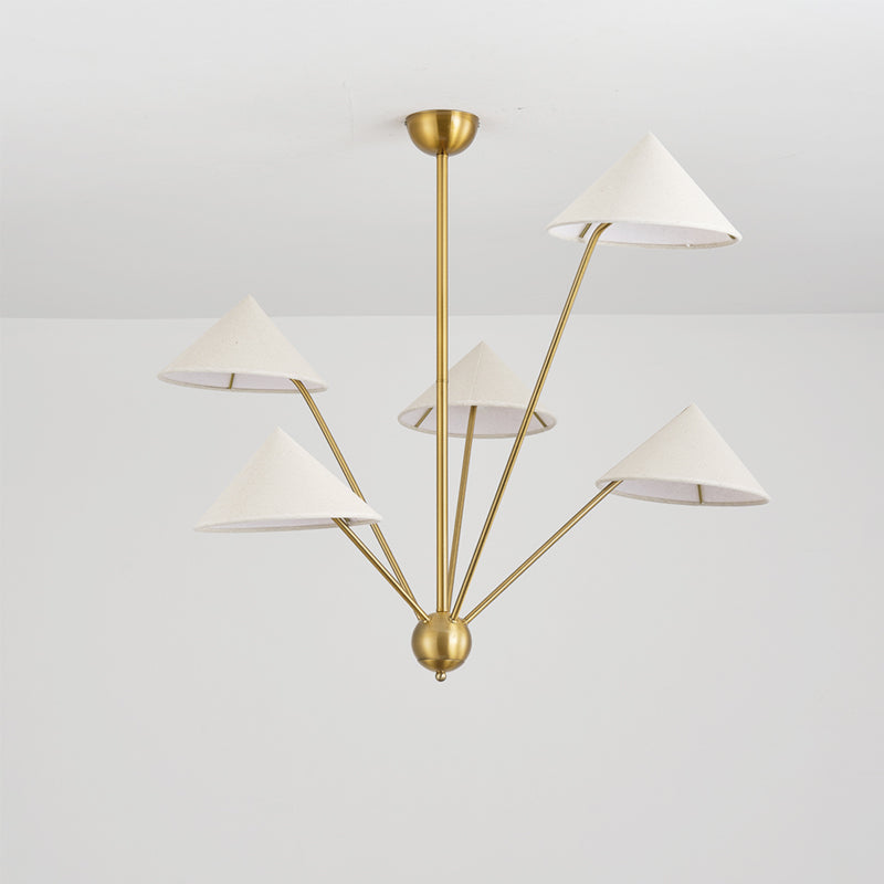 Silva Retro Simple LED Chandelier Metal Brass 5 Light Living Room/Kitchen - Neutral Decor