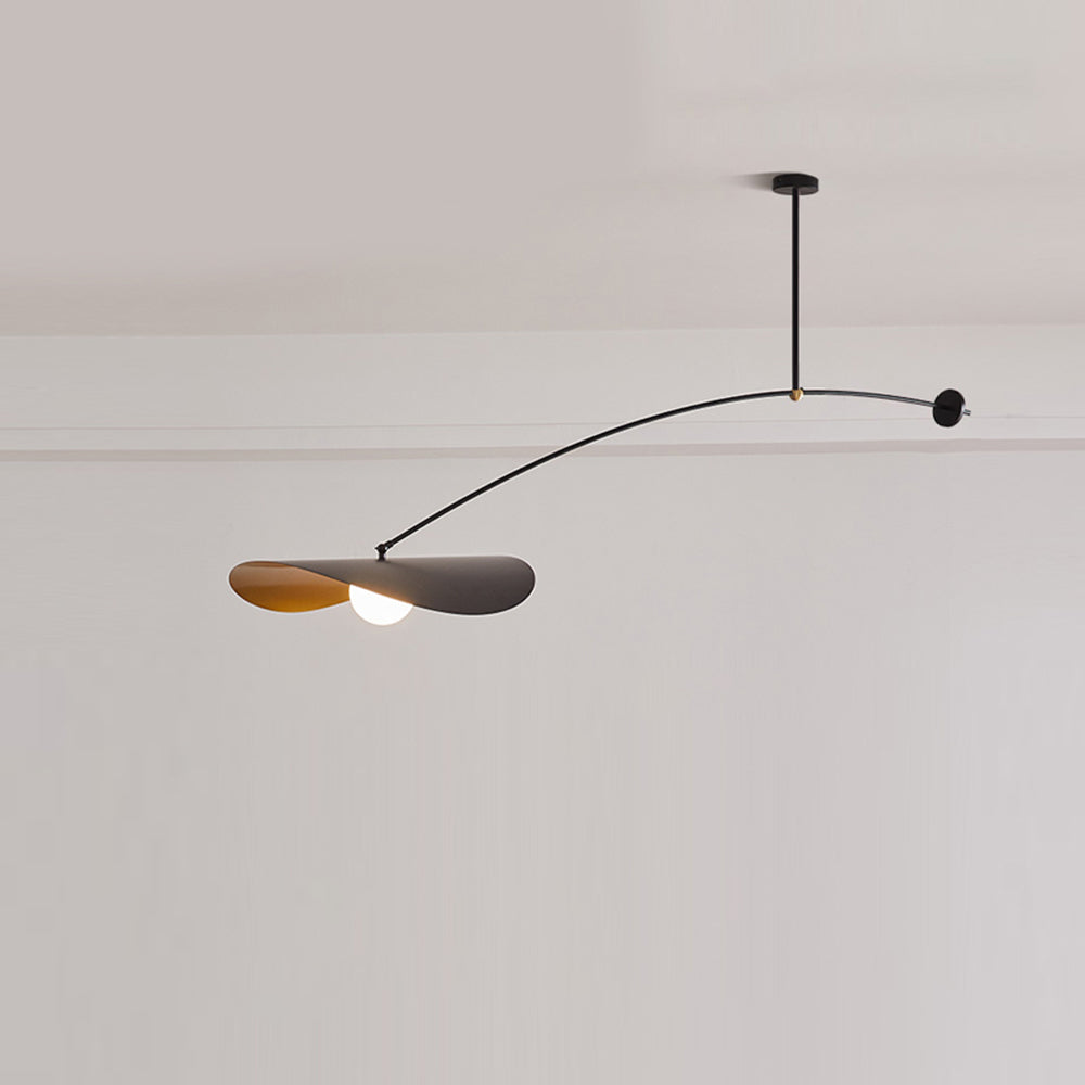 Arisha Minimalist Lotus Leaf Shaped Metal Pendant Light, Black/Gold - Neutral Decor
