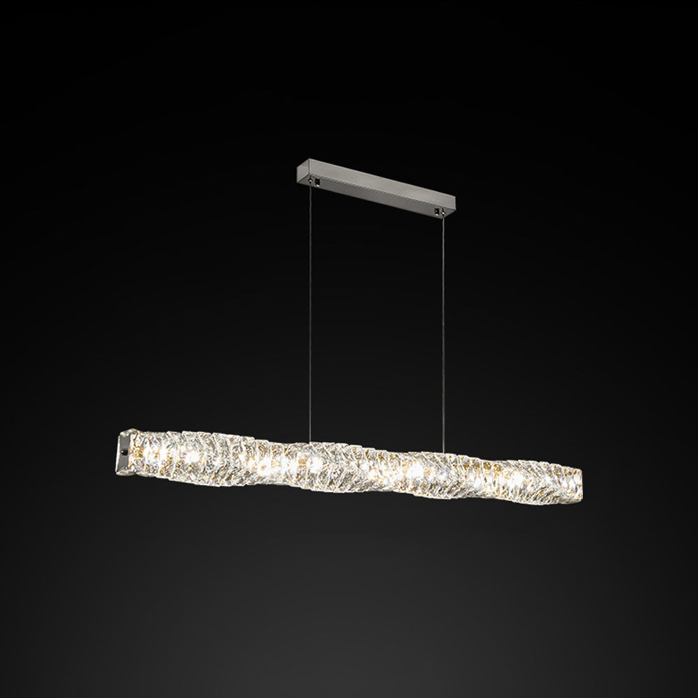 Kristy Crystal Sliver and Gold Pendant Light, Stainless Steel - Neutral Decor