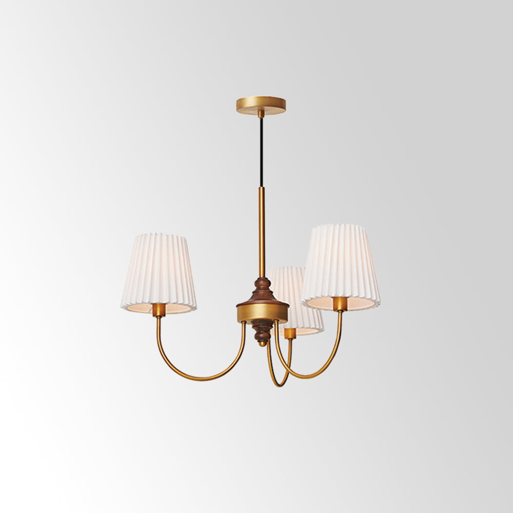 Silva Modern Retro Fabric Chandelier, White/Green - Neutral Decor