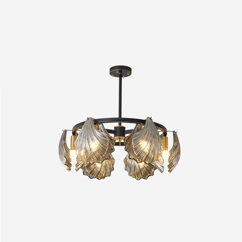 Kristy Modern Annular Metal And Glass Pendant Light, Black/Gold - Neutral Decor