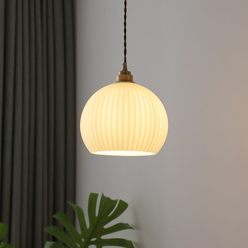 Valentina Minimalist Sphere Metal/Glass LED Pendant Light White/Transparent - Neutral Decor