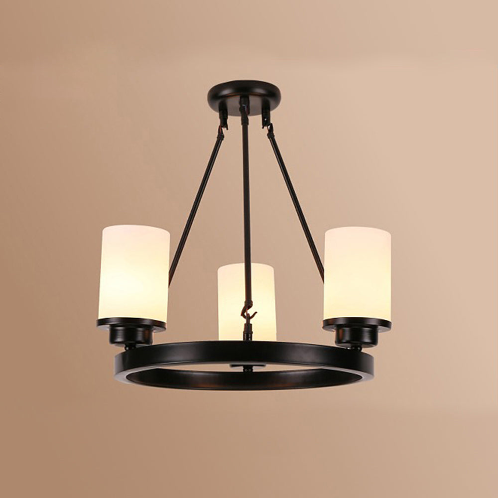 Silva Retro Black Metal/Glass Chandelier for Living Room - Neutral Decor